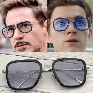KCM-Retro Vintage Designer Steam Punk Pilot Sunglasses Iron Man 3 TONY Stark Sun Glasses Men Gothic Rossi Coating