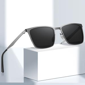 KCM-Square Photochromic Polarized Sunglasses For Men Women Fashion Travel Driving Anti-glare UV400 Sun Glasses Male Oculos de sol