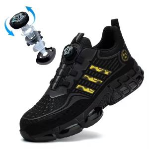 KCM-Men's Four Seasons Work Boots with New Rotary Buckle Insulated Plastic Head Anti-Smashing Anti-Puncture Features Summer Winter