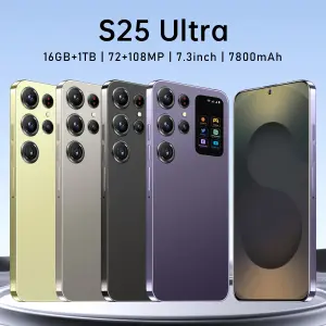 KCM-Global Version S25 Ultra Smartphone 5G 7.3inch Screen 16GB+1TB 72MP+108MP 7800mAh Dual SIM Face Recognition Smart Android Mobile
