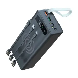 KCM-16*18650 DIY Power Bank Case With Type C Micro USB Cable Flashlight Fast Power Bank Case 18650 Battery Holder Charging Box Shell