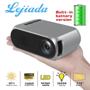 KCM-LED YG320 Built-in Battery Version HDMI-compatible USB TF AV Mini Projector Home Media HD Video Player