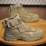 KCM-Men's British-Style High-Top Work Boots Fashion Riding Ankle Boots for Casual Trendy Outfits Chelsea Shoes Men Cowboy Boots