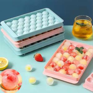 Ice tray round ice hockey mold household ice box ice lolly with lid 33 balls homemade ice cube stereotypes