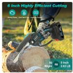 Koopa Tool Mini Chainsaw 6-Inch Powerful Cordless Rechargeable Handheld Small Electric Saw Powered by 21V 2000/3000mAh Batteries