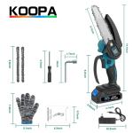 Koopa Tool Mini Chainsaw 6-Inch Powerful Cordless Rechargeable Handheld Small Electric Saw Powered by 21V 2000/3000mAh Batteries