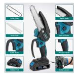 Koopa Tool Mini Chainsaw 6-Inch Powerful Cordless Rechargeable Handheld Small Electric Saw Powered by 21V 2000/3000mAh Batteries