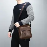 2023 Classic Men's Leather Bag Business Shoulder Bag Leather Messenger Bag Casual Bag Document Bag Briefcase Men's Messenger Bag