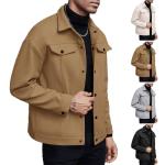 TEMU's new men's casual, sporty and business jacket with lapel tweed for autumn and winter men clothes tops fashion