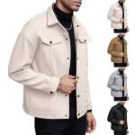TEMU's new men's casual, sporty and business jacket with lapel tweed for autumn and winter men clothes tops fashion