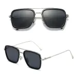 KCM-Retro Vintage Designer Steam Punk Pilot Sunglasses Iron Man 3 TONY Stark Sun Glasses Men Gothic Rossi Coating
