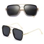 KCM-Retro Vintage Designer Steam Punk Pilot Sunglasses Iron Man 3 TONY Stark Sun Glasses Men Gothic Rossi Coating