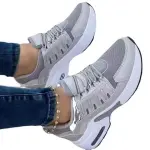 Spring Women Sneakers Mesh Running Shoes Patchwork Lace Up Ladies Flats Outdoor Walking Woman Wedge Shoes Comfortable Breathable