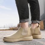 KCM-Men's Spring and Autumn Martin Boots Men's Martin Chelsea Boots Leather Boots Men's Shoes Plush Fashion Boots