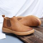 KCM-Men's Spring and Autumn Martin Boots Men's Martin Chelsea Boots Leather Boots Men's Shoes Plush Fashion Boots