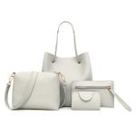 KCM-Spring new lychee pattern women's bags Fashion big bag Single shoulder handheld cross Four-piece bag