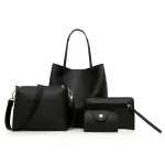 KCM-Spring new lychee pattern women's bags Fashion big bag Single shoulder handheld cross Four-piece bag