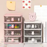 Little Rabbit Desktop Storage and Sorting Box Transparent Drawer Essential Student Dormitory Cosmetics Storage Box
