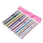 KCM-12Pcs/Set Popular Lovely Metal Handle Crochet Hook Knitting Needles Set Aluminum Bamboo (2Mm-8Mm)