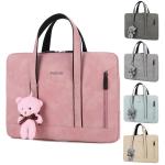KCM-Laptop Bag 13 14 15 15.6 inch Handbag Women Notebook Bag For Macbook Pro Air 13 Case Xiaomi Asus PU Leather Luxury Computer Bag