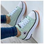 2025 New Ladies Sneakers Comfortable Breathable Canvas Shoes Fashion Lace Up Flat Ladies Casual Shoes Brand Shoes for Women