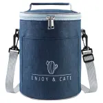 KCM-Extra Large Cylinder Insulated Lunch Box Inner Aluminium Foil Lunch Box Portable Round Insulated Bag Work Meal Insulation