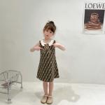 KCM-New girls' fashionable sleeveless printed dress