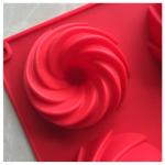 KCM-6 Holes Swirl Hollow Cup Shape Silicone Chocolate Candy Cake Ice Cube Moulding Soap Mold Mould