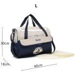 KCM-Five-piece set Mommy bag fashion large capacity bear cartoon polka dot pattern one shoulder oblique span Mom bag diaper bag