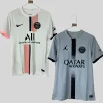 KCM-white PSG 2021 2022 2023 Away Soccer Jerseys Paris 21 22 23 ash-coloured Football Shirt