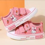 KCM-New breathable cartoon canvas shoes for girls in spring, casual denim princess shoes, trendy sports shoes
