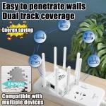 KCM-Portable 8-Antenna WiFi Extender 300M Signal Amplification WiFi Booster Wireless Repeater Home