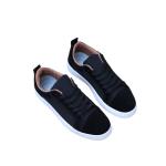 KCM-New Hong Kong style light luxury fashion versatile breathable men's trendy shoes low top soft soled board shoes with red sole le