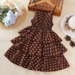 KCM-2026 Summer Children's Wear New Middle and Large Children's Sling Skirt Western Wave Dot Princess Dress Girl's Dress