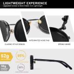 KCM-CRIXALIS Polarized Round Sunglasses ND9 Adjustable Dimming Men Women Retro Punk Men's Fishing Eyeglasses Outdoor Shades UV400