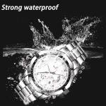 KCM-New Simple Automatic Quartz Movement Watch Men's Hollow Calendar Waterproof Luminous Stainless Steel Strap