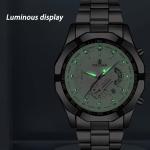 KCM-New Simple Automatic Quartz Movement Watch Men's Hollow Calendar Waterproof Luminous Stainless Steel Strap