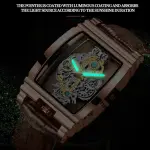KCM-Transparent Full Hollow Men Watch Metal Leather Quartz Mens Watches Waterproof Glow Cross-border Male Clock Wristwatch
