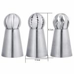 3PCs/Set Cake Icing Nozzles Russian Piping Tips Lace Mold Pastry Cake Decorating Tool Stainless Steel Kitchen Baking Pastry Tool