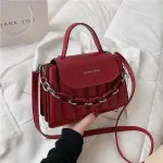 New Portable Fashion Simple And Fashionable Design PU Chain Imitation Embroidery Thread Single Shoulder Bag