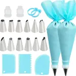 KCM-Piping Bags Cake Decorating Tools Reusable Silicone Pastry Bag Stainless Steel Nozzle Piping Nozzles Pastry Set Baking Tools