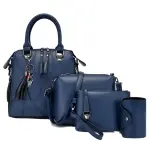 KCM-4pcs Woman Bag Set Fashion Female Purse and Handbag 5 color Four-Piece Leather Shoulder Bags Tote Messenger Bag Coin Purse Flap