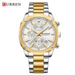 KCM-CURREN 8490 Men's Square Multi-function Watch Calendar Six-pin Waterproof Business Men's Watc