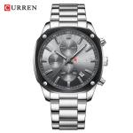 KCM-CURREN 8490 Men's Square Multi-function Watch Calendar Six-pin Waterproof Business Men's Watc