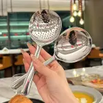 Shared vegetable spoon Household flour spoon Stainless steel short handled large round soup spoon Kitchen supplies