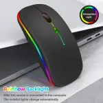 KCM-LED Wireless Mouse USB Rechargeable Bluetooth-compatible RGB Mouse Silent Ergonomic Mouse With Backlight For Laptop PC ipad