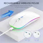 KCM-LED Wireless Mouse USB Rechargeable Bluetooth-compatible RGB Mouse Silent Ergonomic Mouse With Backlight For Laptop PC ipad
