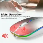 KCM-LED Wireless Mouse USB Rechargeable Bluetooth-compatible RGB Mouse Silent Ergonomic Mouse With Backlight For Laptop PC ipad