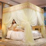 KCM-Triple door palace mosquito net encrypted double mosquito net with bracket princess wind 1 meter 8 beds floor ceiling tent
