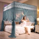 KCM-Triple door palace mosquito net encrypted double mosquito net with bracket princess wind 1 meter 8 beds floor ceiling tent